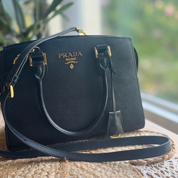 Prada Black Saffiano Leather Satchel - Picture 1 of 10